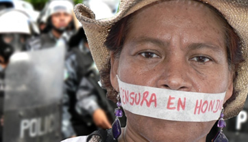 Censura en Honduras.  Photo: Giorgio Trucchi - Rel-UITA