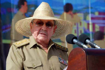 El presidente cubano Raúl Castro en Santiago de Cuba 26-7-2013 