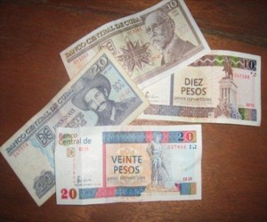 Los dos tipos de moneda cubana el CUC y el CUP.