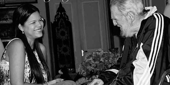 María Gabriela Chávez se reunió con Fidel Castro en Cuba.  Foto: notizulia.net 