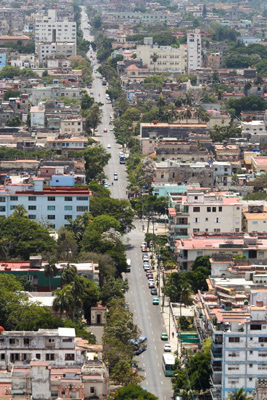 Calle 17 del municipio de Vedado en La Habana.