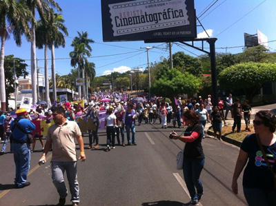 El Dia Internacional de la Mujer en Managua, Nicaragua.