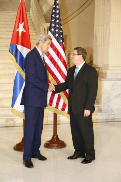 John Kerry visitó la cancillería cubana en la tarde del viernes. Foto: Ismael Francisco/granma.cu