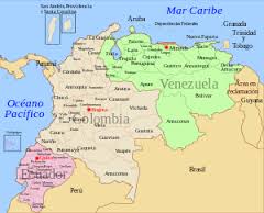 Mapa de Colombia y Venezuela.  wikipedia.org