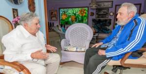 Fidel Castro y José Mujica.  Foto/archivo: cubadebate.cu