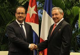 François Hollande and Raúl Castro during the French presidents visit to Cuba.  Photo: escambray.cu