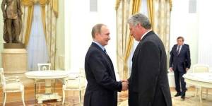 Miguel Diaz Canel con Vladimir Putín en el Kremlin. 