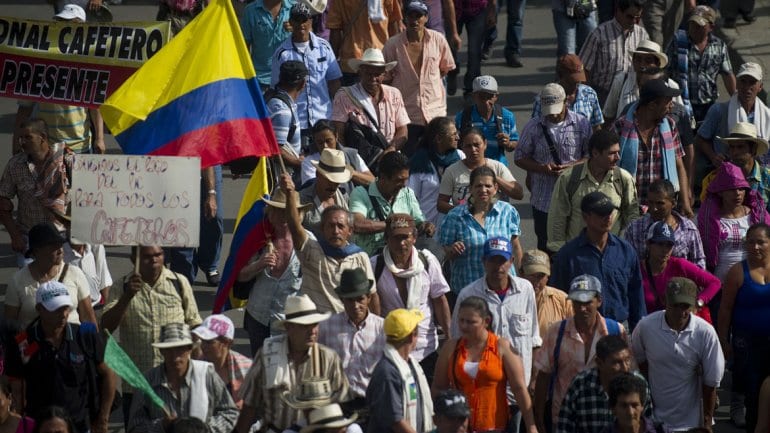 Huelga agraria en Colombia.  Foto: infobae.com