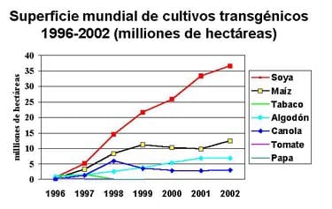 El usado de los cultivos transgénicos en los Estados Unidos ha sido más que el usado en muchos otros países. Los datos presentados a continuación muestran. Foto: cls.casa.colostate.edu