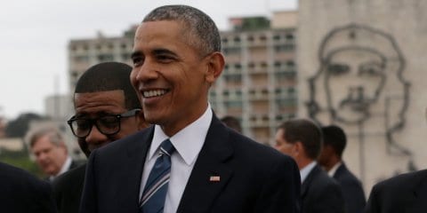 Barack Obama en la Plaza de la Revolución durante su visita en Marzo 2016 a Cuba. Foto: AP